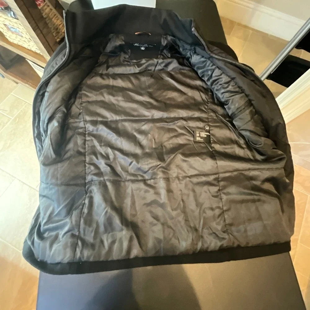 Kenneth Cole New York Mens Black Wool 2-in-1 Poly‎ Puffer Liner Car Coat Sz S